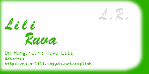 lili ruva business card